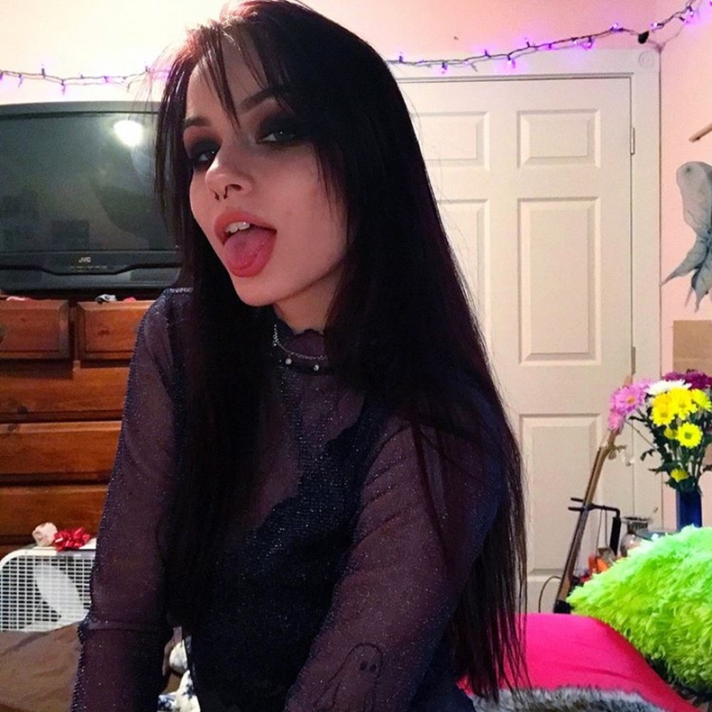 Sparkly blue sheer top